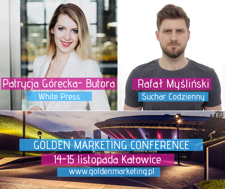 Patrycja Górecka-Butora i Rafał Myśliński na konferencji Golden Marketing Conference 