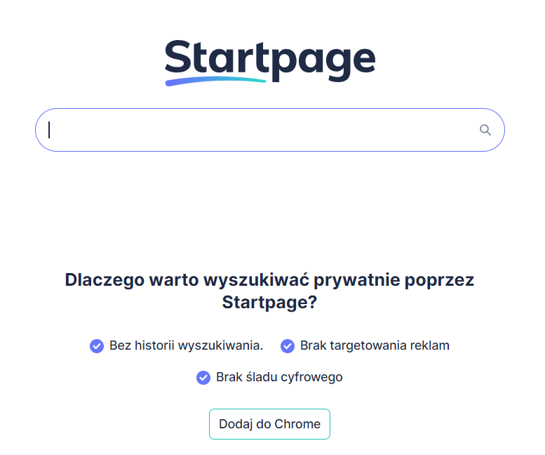 wyszukiwarka startpage